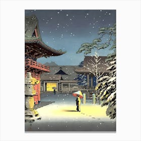 Snow At Nezu Shrine Tsuchiya Koitsu Print Ukiyoe 1 Canvas Print