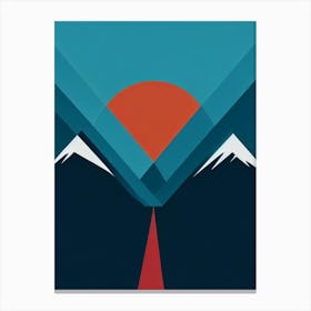 Revelstoke, Canada Modern Illustration Skiing Poster Canvas Print