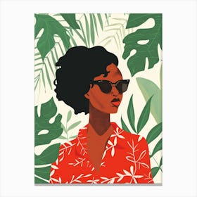 Afro-American Woman In Sunglasses 5 Canvas Print