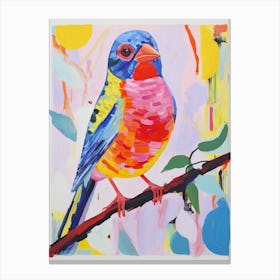Colourful Bird Painting Finch 1 Canvas Print