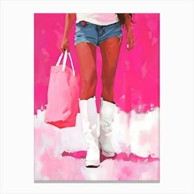 Pink And White Canvas Print