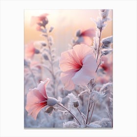 Frosty Botanical Hibiscus 2 Canvas Print
