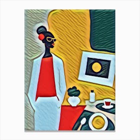 Chic Beautiful Bold Strong Black Woman Abstract 1 Canvas Print