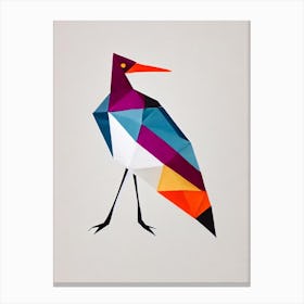 Stork Origami Bird Canvas Print