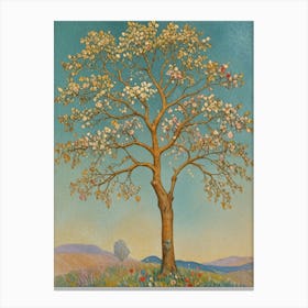 Tree In Pastel Canvas Print