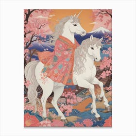 Japanese Unicorns Canvas Print