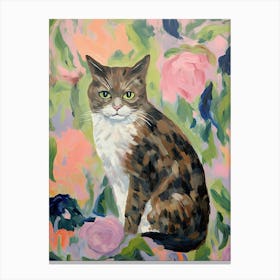 A Exotic Shorthair Cat Painting, Impressionist Painting 4 Canvas Print