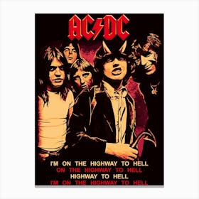 Ac Dc I'M On The Highway To Hell Canvas Print