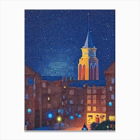 Joliet, City Us  Pointillism Canvas Print