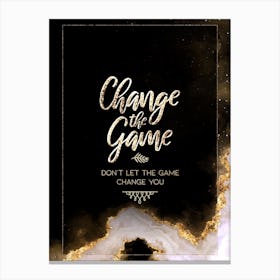 Change The Game Gold Star Space Motivational Quote Canvas Print