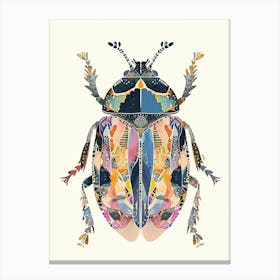 Colourful Insect Illustration June Bug 13 Canvas Print