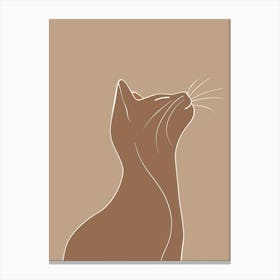 Cat Portrait - Boho, Line Art 8 Canvas Print