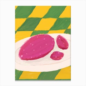 Pink Meat On A Plate Canvas Print