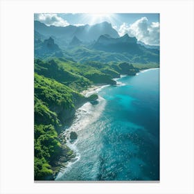 Aerial View Of A Tropical Island 5 Canvas Print