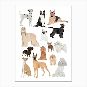Great Dogs In Glasses Canvas Print