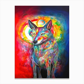 Radiant Wolf - Halo Of Colors Canvas Print