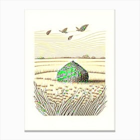 Beehive In A Field 1 Vintage Canvas Print