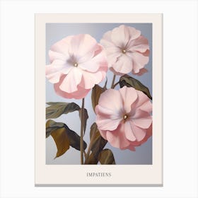 Floral Illustration Impatiens 2 Poster Canvas Print