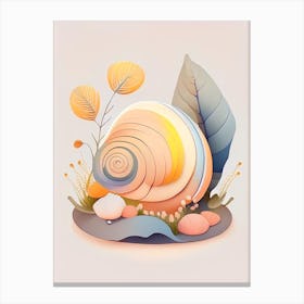 Garden Snail In Shaded 1 Area Illustration Canvas Print