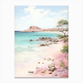 A Sketch Of Elafonisi Beach, Crete Greece 3 Canvas Print