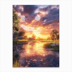 Sunset In The Countryside Canvas Print