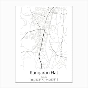 Kangaroo Flat,Australia Minimalist Map Toile