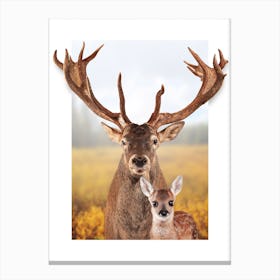 Deer Family Canvas Print