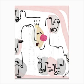 Abstract Person Minimalistic Music Connection And Protection Canvas Print