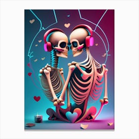 Skeleton Love Canvas Print