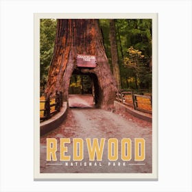 Redwood Travel Poster Canvas Print