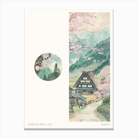 Shirakawa Go Japan 2 Cut Out Travel Poster Canvas Print
