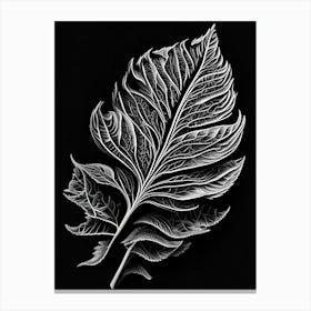 Tobacco Leaf Linocut 2 Canvas Print