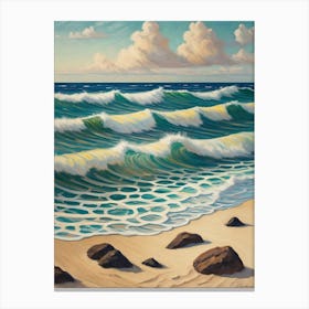 Waves At The Beach Canvas Print