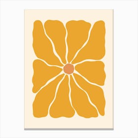 Abstract Flower 01 - Yellow Canvas Print