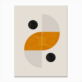 Mustard Geometric Mid Century Art Canvas Print
