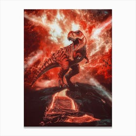 Volcanic Eruption T Rex Canvas Print