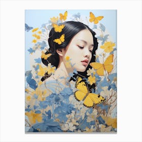 Woman With Butterflies Canvas Print