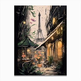 Paris, Flower Collage 0 Canvas Print
