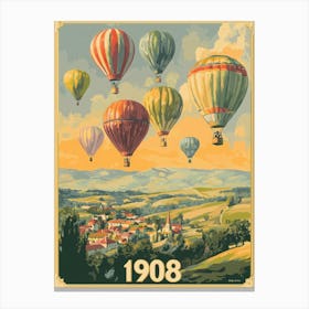 Aihrgdesign A Vintage Travel Poster Of A 1908 Hot Air Balloon D2ad81e6 8a1c 4aba 83d5 E019b5c935c4 2 Canvas Print