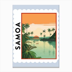 Samoa 2 Travel Stamp Poster Canvas Print