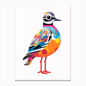 Colourful Geometric Bird Grey Plover 1 Canvas Print