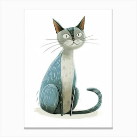 Colorpoint Shorthair Cat Clipart Illustration 1 Canvas Print