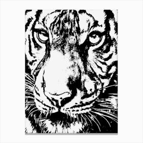 Tiger in Black and White Canvas Print