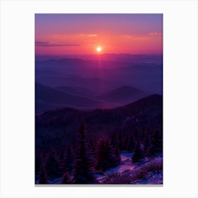 Sunrise Over The Blue Ridge Mountains Canvas Print