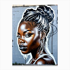 Graffiti Mural Of Beautiful Black Woman 327 Canvas Print