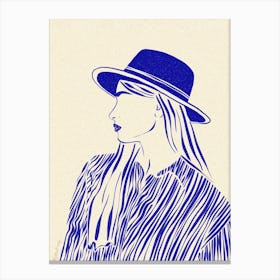 Woman In Blue 7 Canvas Print