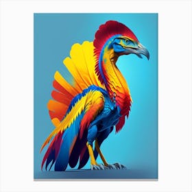 Oviraptor Primary Colours Dinosaur Canvas Print