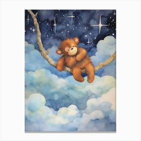 Baby Orangutan 3 Sleeping In The Clouds Canvas Print