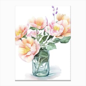 Watercolor Flower Vase 1 Canvas Print