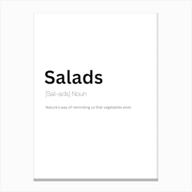 Salads Definition Meaning Canvas Print